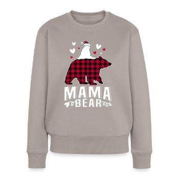 Mama Bear - Frauen Premium Bio Pullover - Taupe - Vorne - Julia (174cm)