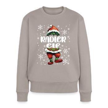 Weihnachtsoutfit Radler Elf - Frauen Premium Bio Pullover - Taupe - Vorne - Julia (174cm)
