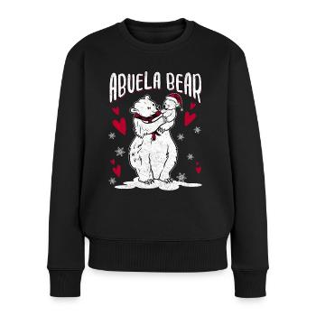 Abuela Bear - Frauen Premium Bio Pullover - Schwarz - Vorne - Julia (174cm)