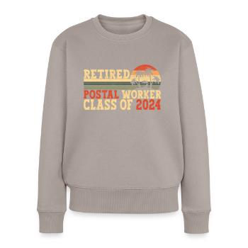 Retired Postal Worker Class Of 2024 - Frauen Premium Bio Pullover - Taupe - Vorne - Julia (174cm)