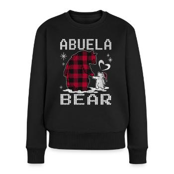 Abuela Bear - Frauen Premium Bio Pullover - Schwarz - Vorne - Julia (174cm)