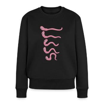 Drôle de ver de terre compostage vermifuge - Pull Premium bio Femme - noir - Devant - Julia (174cm)