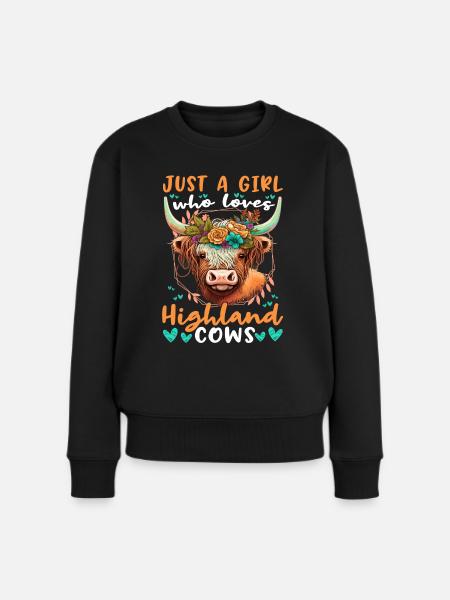 Just A Girl Who Loves Cows - Women's Premium Organic Jumper - black