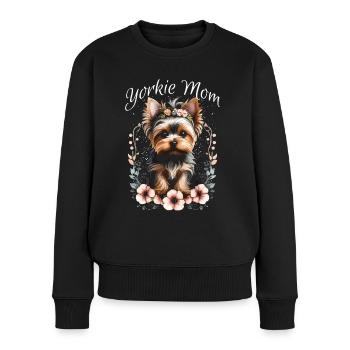 Yorkie Mom - Frauen Premium Bio Pullover - Schwarz - Vorne - Julia (174cm)