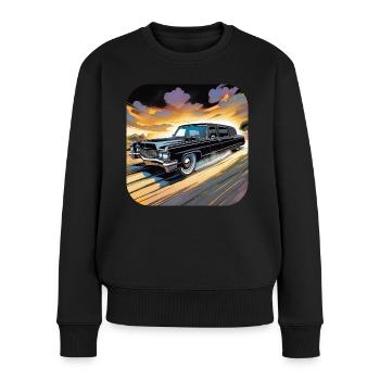 Cooler Oldtimer Leichenwagen - Frauen Premium Bio Pullover - Schwarz - Vorne - Julia (174cm)