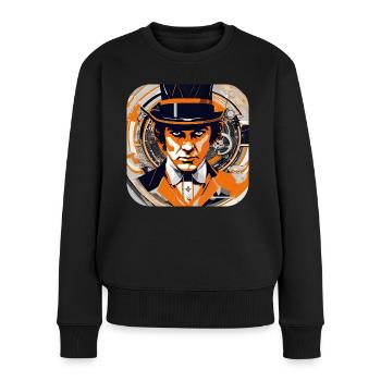 Cooles Steampunk Design - Frauen Premium Bio Pullover - Schwarz - Vorne - Julia (174cm)