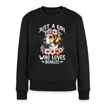 Just A Girl Who Loves Beagles - Frauen Premium Bio Pullover - Schwarz - Vorne - Julia (174cm)