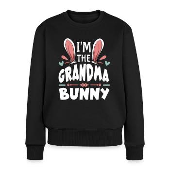 Je suis la grand-mère lapin - Pull Premium bio Femme - noir - Devant - Julia (174cm)