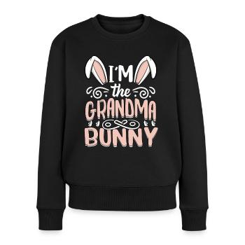 Je suis la grand-mère lapin - Pull Premium bio Femme - noir - Devant - Julia (174cm)