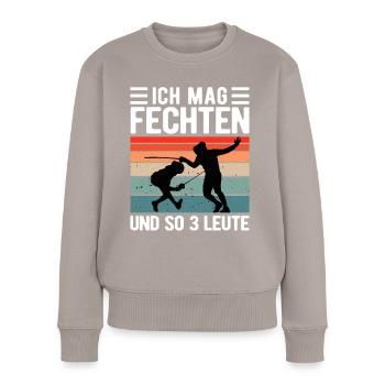 Fechten Lustiger Fechter Spruch - Frauen Premium Bio Pullover - Taupe - Vorne - Julia (174cm)