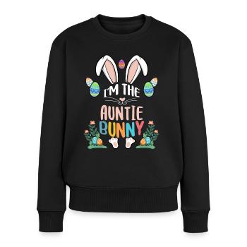 I'm The Auntie Bunny - Frauen Premium Bio Pullover - Schwarz - Vorne - Julia (174cm)