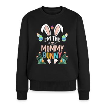 Je suis la maman lapin - Pull Premium bio Femme - noir - Devant - Julia (174cm)
