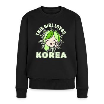 Korean Drama Enthusiast Exclusive Gifts - Frauen Premium Bio Pullover - Schwarz - Vorne - Julia (174cm)