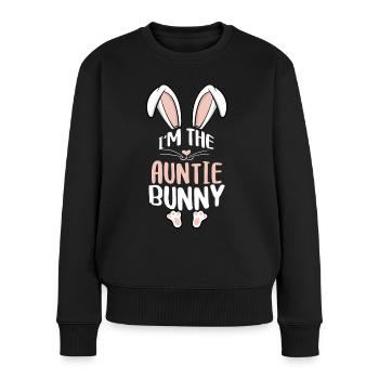 Je suis la tante lapin - Pull Premium bio Femme - noir - Devant - Julia (174cm)