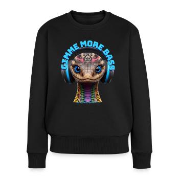 GIMME MORE BASS – Cool King Cobra with Headphones! - Women's Premium Organic Jumper - black - Front - Julia (174cm)