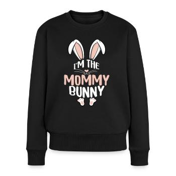 Je suis la maman lapin - Pull Premium bio Femme - noir - Devant - Julia (174cm)