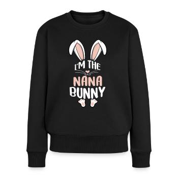 Je suis le lapin Nana - Pull Premium bio Femme - noir - Devant - Julia (174cm)