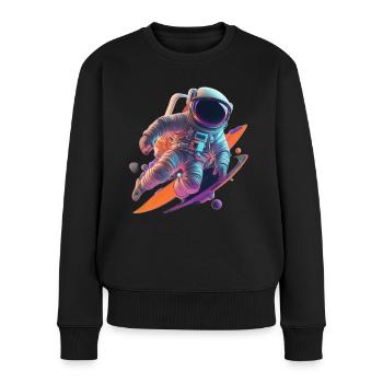Astronaute - Pull Premium bio Femme - noir - Devant - Julia (174cm)