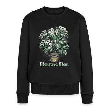 Monstera Mom - Frauen Premium Bio Pullover - Schwarz - Vorne - Julia (174cm)