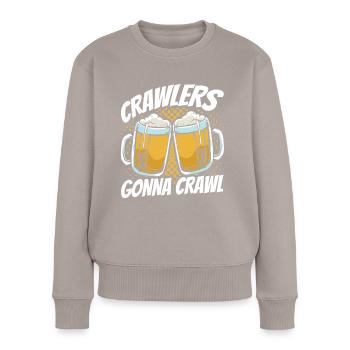 Crawled Pub Crawl Alcohol Drinking - Women's Premium Organic Jumper - taupe - Front - Julia (174cm)