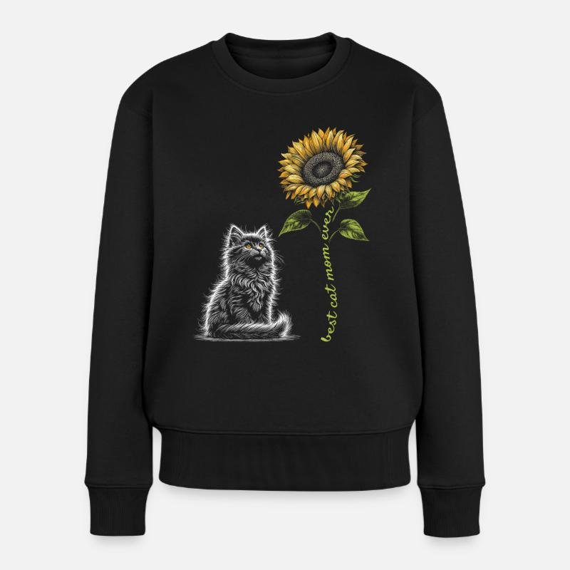 Best Cat Mom Ever - Frauen Premium Bio Pullover - Schwarz