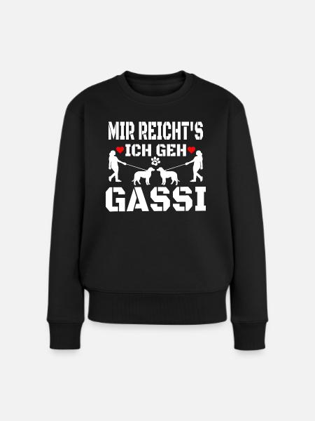 Mir reichts ich geh gassi - Frauen Premium Bio Pullover - Schwarz