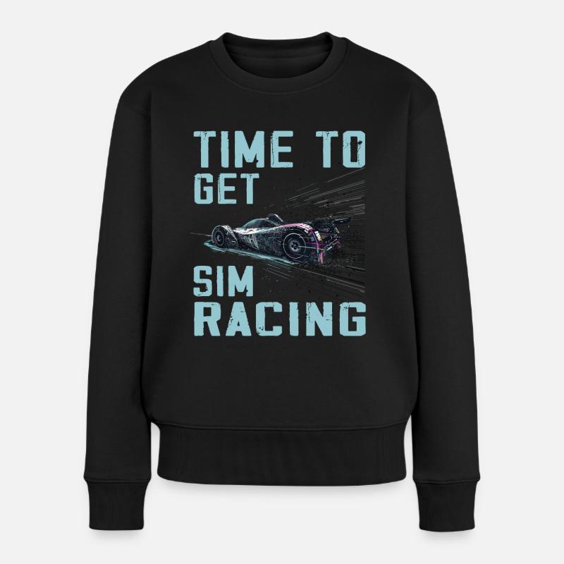 „zeit Für Sim Racing“ Sim Racer - Frauen Premium Bio Pullover - Schwarz