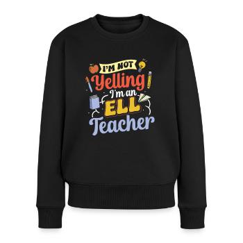 Englischlehrer Englischlerner ELL-Lehrer - Frauen Premium Bio Pullover - Schwarz - Vorne - Julia (174cm)