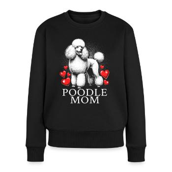 Maman caniche - Pull Premium bio Femme - noir - Devant - Julia (174cm)