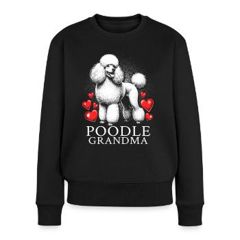 Grand-mère caniche - Pull Premium bio Femme - noir - Devant - Julia (174cm)