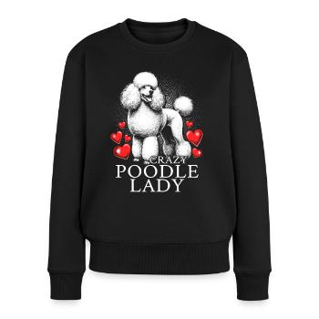 Crazy Poodle Lady - Women's Premium Organic Jumper - black - Front - Julia (174cm)