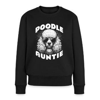 Tante caniche - Pull Premium bio Femme - noir - Devant - Julia (174cm)