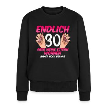 Enfin 30 mes parents vivent toujours avec moi - Pull Premium bio Femme - noir - Devant - Julia (174cm)