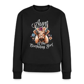 Aunt Of The Birthday Girl - Frauen Premium Bio Pullover - Schwarz - Vorne - Julia (174cm)
