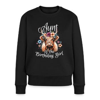 Tante de la fille d’anniversaire - Pull Premium bio Femme - noir - Devant - Julia (174cm)
