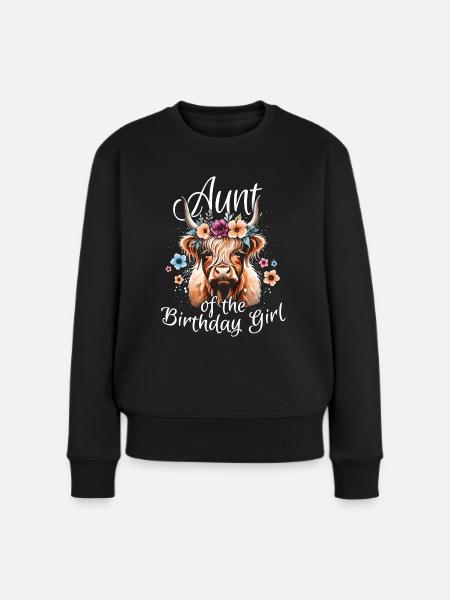 Aunt Of The Birthday Girl - Frauen Premium Bio Pullover - Schwarz