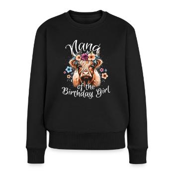 Nana Of The Birthday Girl - Frauen Premium Bio Pullover - Schwarz - Vorne - Julia (174cm)