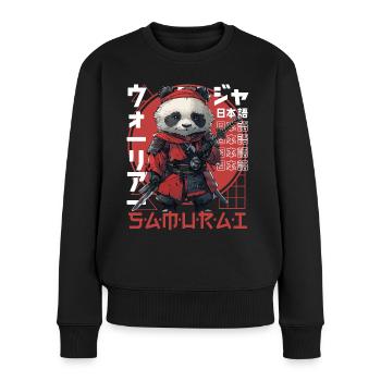Samurai Panda Kawaii Japanese Ninja Panda Bear - Women's Premium Organic Jumper - black - Front - Julia (174cm)