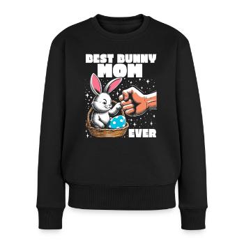 Meilleure maman lapin de tous les temps - Pull Premium bio Femme - noir - Devant - Julia (174cm)