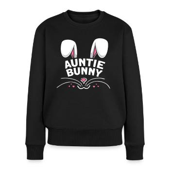 Auntie Bunny - Frauen Premium Bio Pullover - Schwarz - Vorne - Julia (174cm)