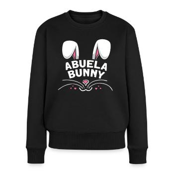Abuela Bunny - Frauen Premium Bio Pullover - Schwarz - Vorne - Julia (174cm)