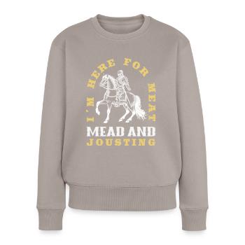 Festival de l’épée médiévale - Pull Premium bio Femme - taupe - Devant - Julia (174cm)