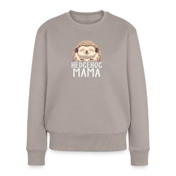 Hedgehog Mama - Frauen Premium Bio Pullover - Taupe - Vorne - Julia (174cm)
