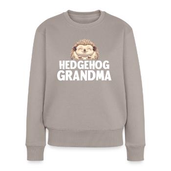 Hedgehog Grandma - Frauen Premium Bio Pullover - Taupe - Vorne - Julia (174cm)