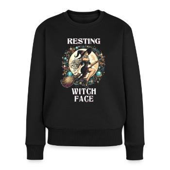 Resting Witch Face - Frauen Premium Bio Pullover - Schwarz - Vorne - Julia (174cm)
