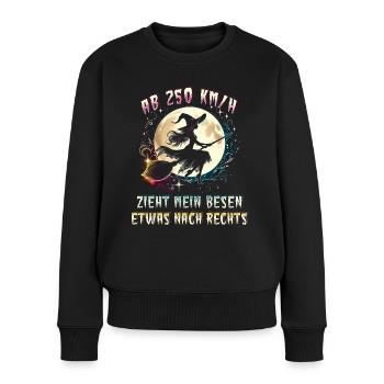 From 250km/h my broom pulls a little to the right - Women's Premium Organic Jumper - black - Front - Julia (174cm)
