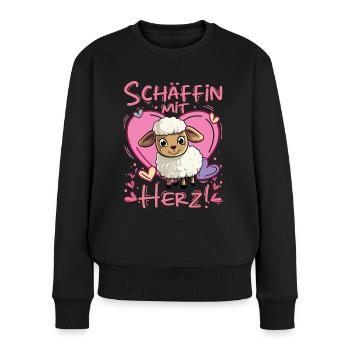 Schäffin | Beste Chefin Abteilungsleiterin - Frauen Premium Bio Pullover - Schwarz - Vorne - Julia (174cm)