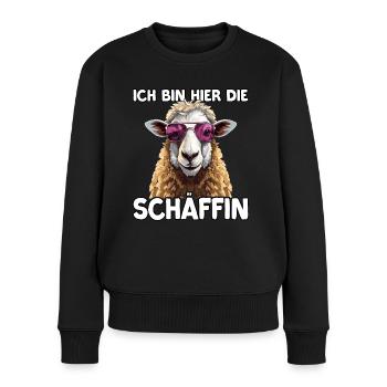 Schäffin | Chefin | Teamleiterin Kollegen Geschenk - Frauen Premium Bio Pullover - Schwarz - Vorne - Julia (174cm)