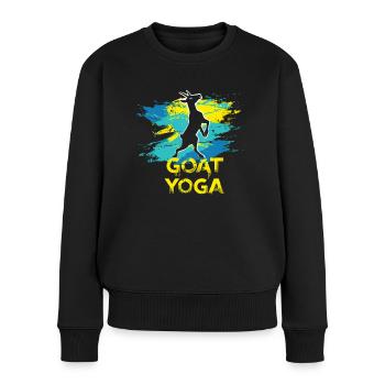 Ziegen-yoga-meditation, Yoga-kurs, Yoga - Frauen Premium Bio Pullover - Schwarz - Vorne - Julia (174cm)