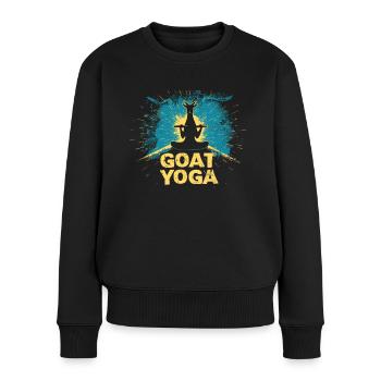 Ziegen-yoga-meditation, Yoga-kurs, Yoga - Frauen Premium Bio Pullover - Schwarz - Vorne - Julia (174cm)